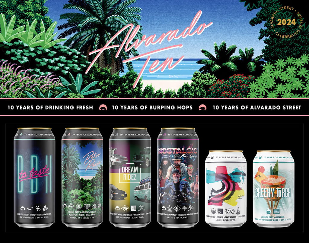 Alvarado Street Brewery Celebrates 10th Anniversary w/ Three Events on the Monterey Peninsula + Releases Six Epic 10th Anniversary Collaboration Beers (May 3 – 5, 2024)