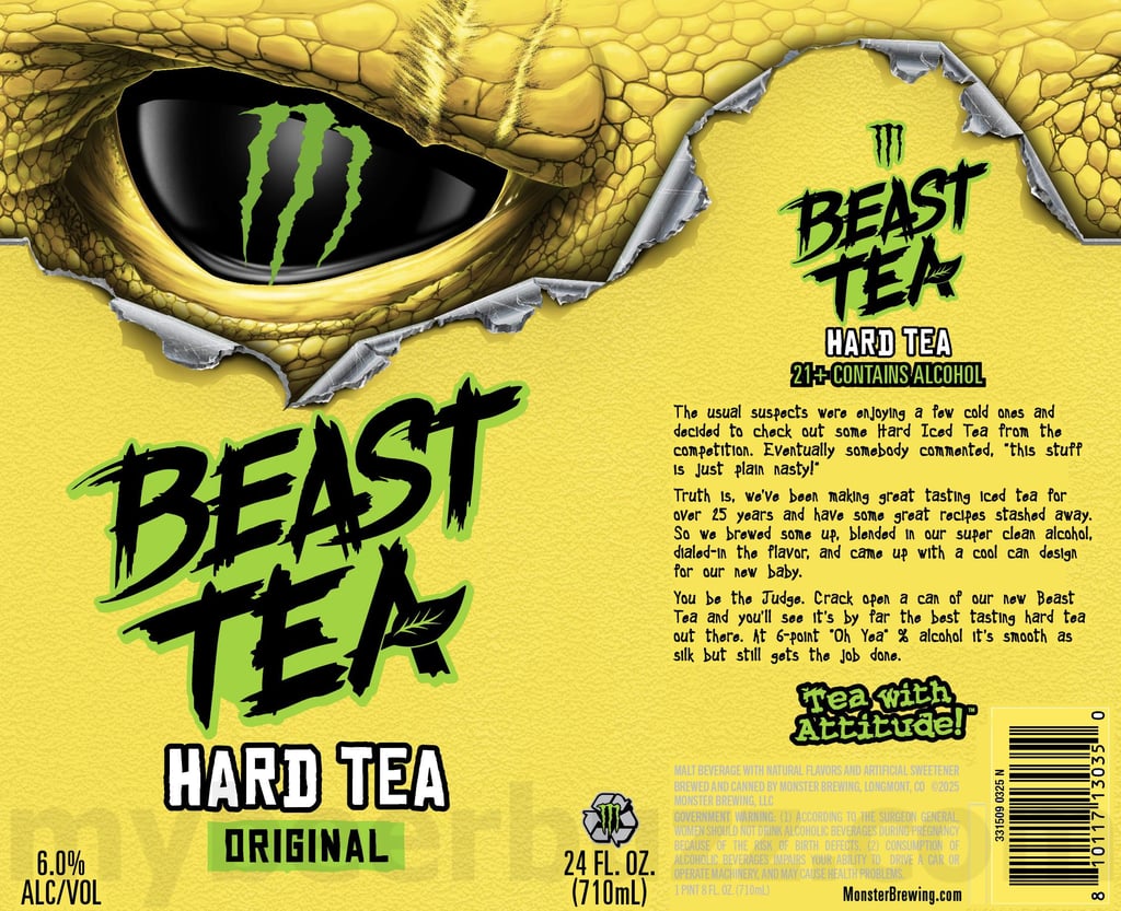 Monster Brewing / Oskar Blues Adding Beast Tea Original, Peach, Green Tea & Lemonade