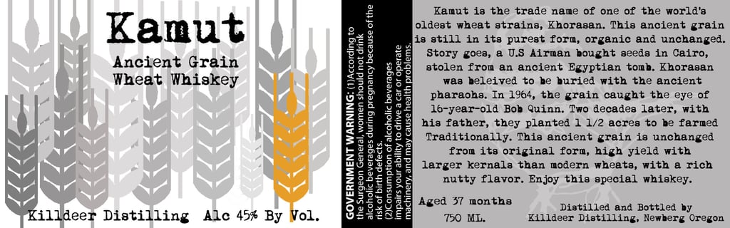 Killdeer Distilling Kamut Ancient Grain Wheat Whiskey