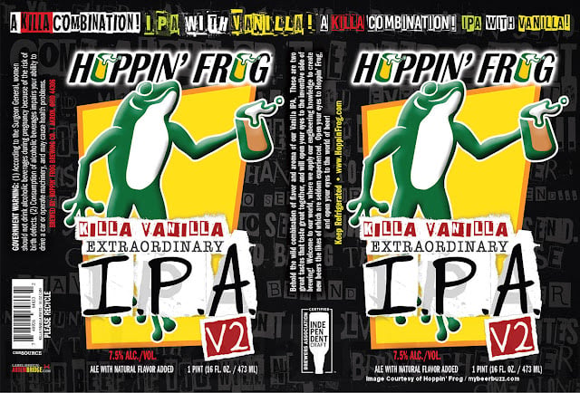 Hoppin’ Frog Adding Killa Vanilla Extraordinary IPA 16oz Cans