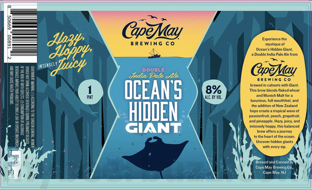 Cape May & Giant Food Stores Collaborate On Ocean’s Hidden Giant / Beachcasting IPA / Ghost Tracks / Strawbuoy / Merry & Brite / Chocolate Fudge Stout / Dirty Shirley