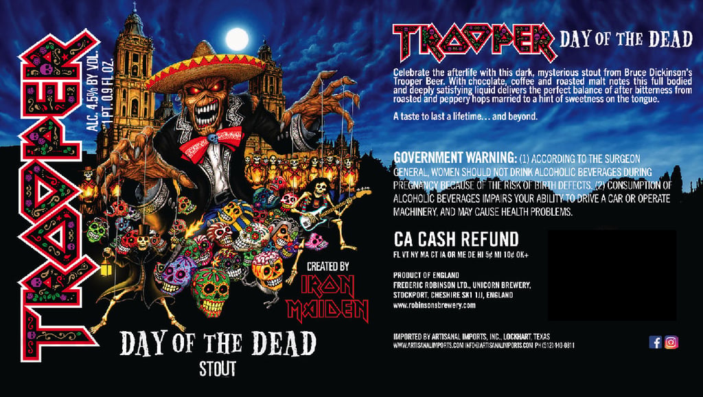 WILK Friday BeerBuzz–29 Oct 2021–Robinson’s / Iron Maiden Trooper Day Of The Dead (Video)