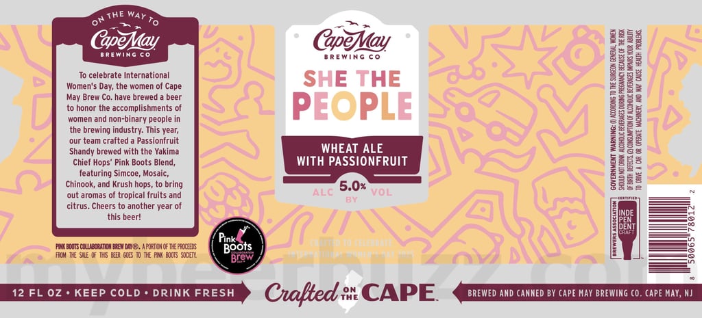 Cape May She The People Pink Boots Collaboration Returns / Follow The Gull / Lugnut / Peel Appeal / Red, White & Blue Crushin’ It / Bat Spike IPA / Mango Chili Lime Lager / Gummy Shark Sour / Signal Watch IPA / Rind The Wave / 2025 Friends Who Fest / Signal Watch IPA / Apricot Pale Ale / Cook-Off IPA / Concrete Ship 2025 / Half Moon Porter / Orange Vanilla Crushin’ It