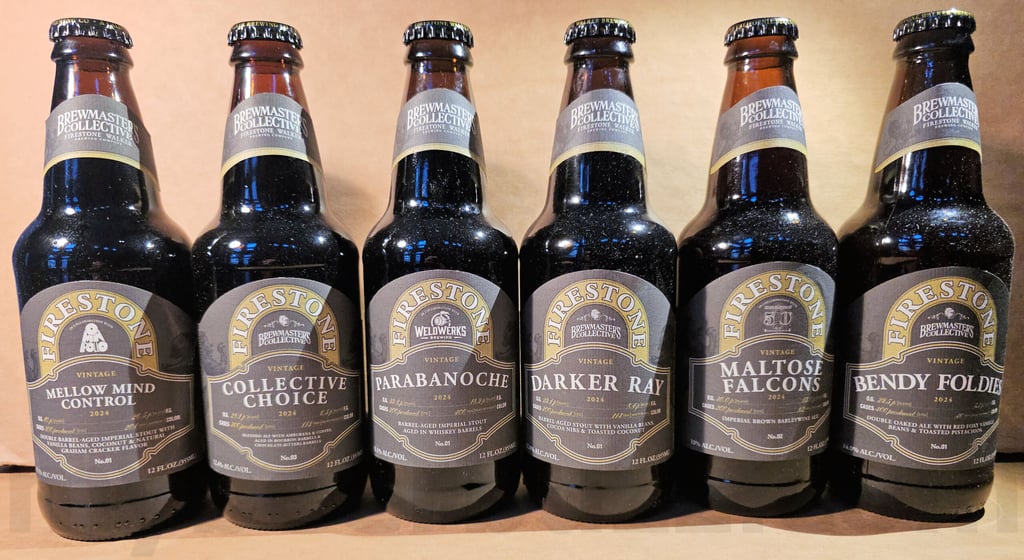 Mybeerbuzz .com Highlights The 2024 Firestone Walker Brewmaster’s Collective: ParabaNoche, Darker Ray, Mellow Mind Control, Bendy Foldies, Collective Choice & Maltose Falcons (Review) / 2024 Wookey Jack