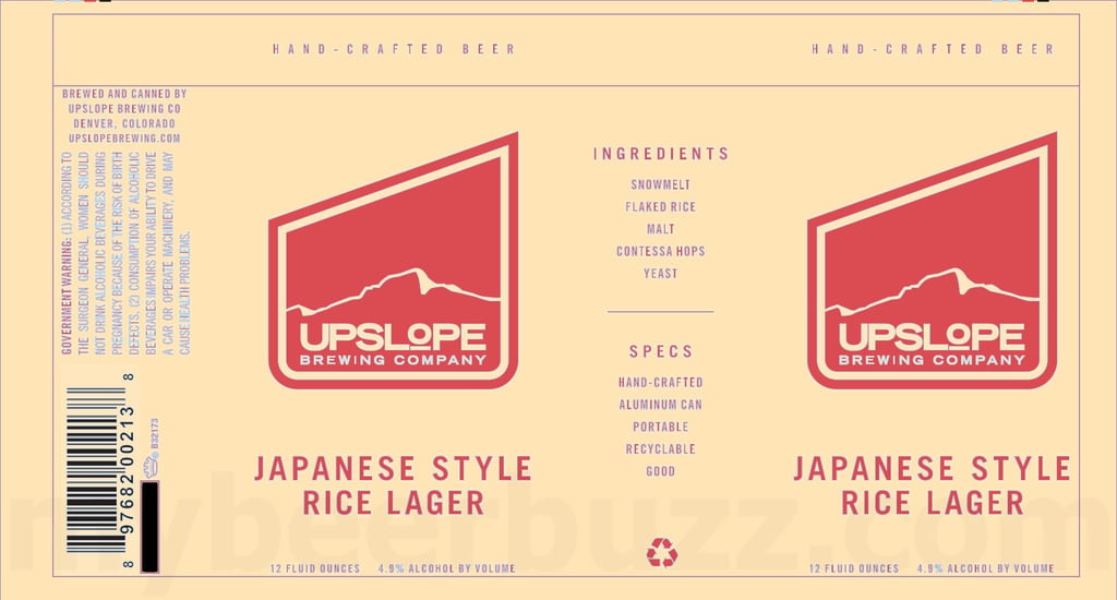 2026 Upslope Japanese Style Rice Lager 12-oz Cans