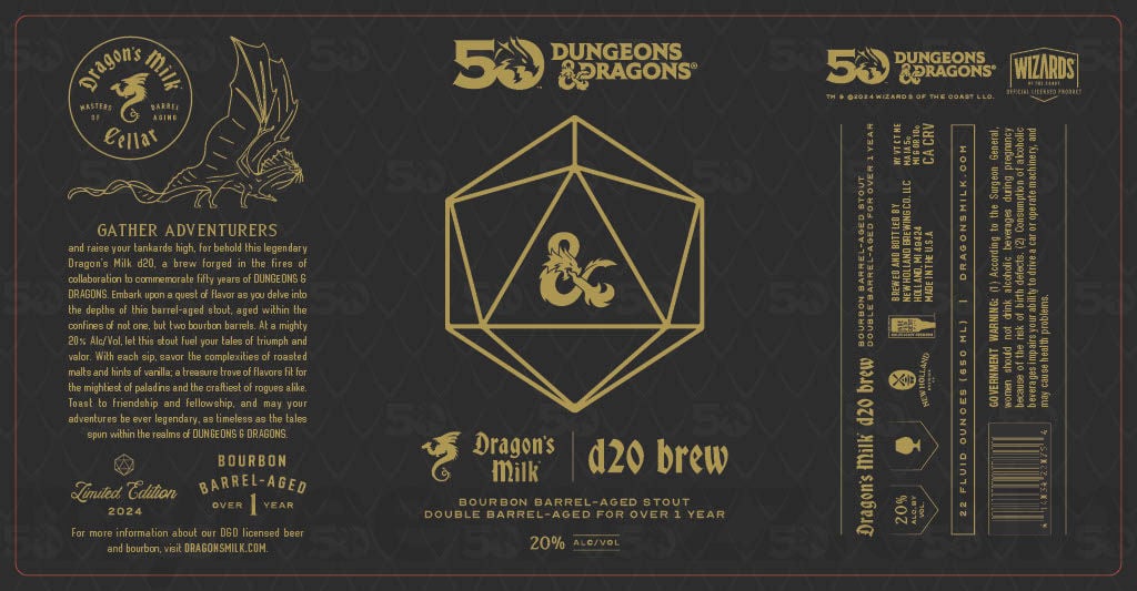 New Holland Adding Dragon’s Milk d20 Brew For The 50th Anniversary Of Dungeons & Dragons (20%-AbV)