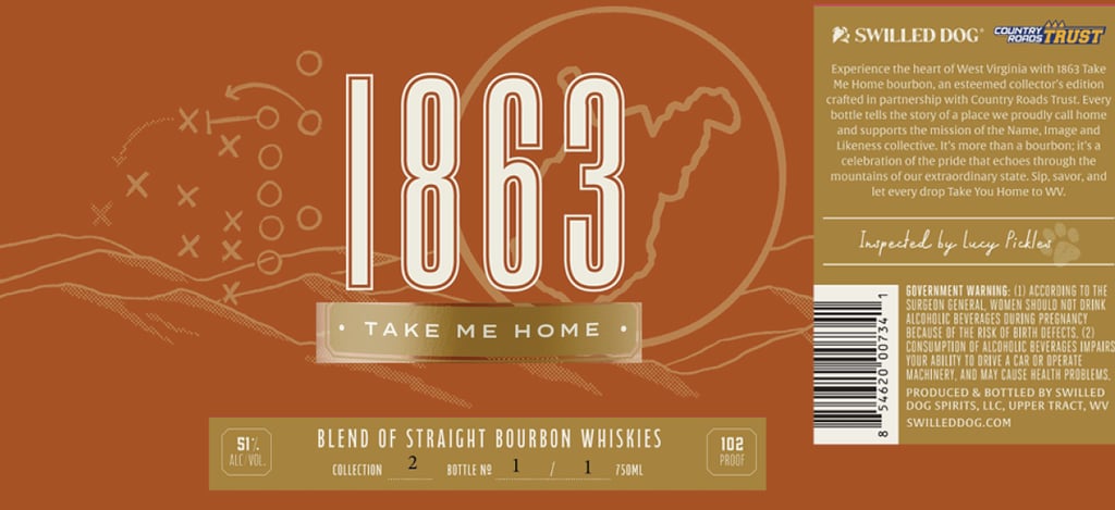 Swilled Dog Spirits 1863 Take Me Home Blend Of Straight Bourbon Whiskies