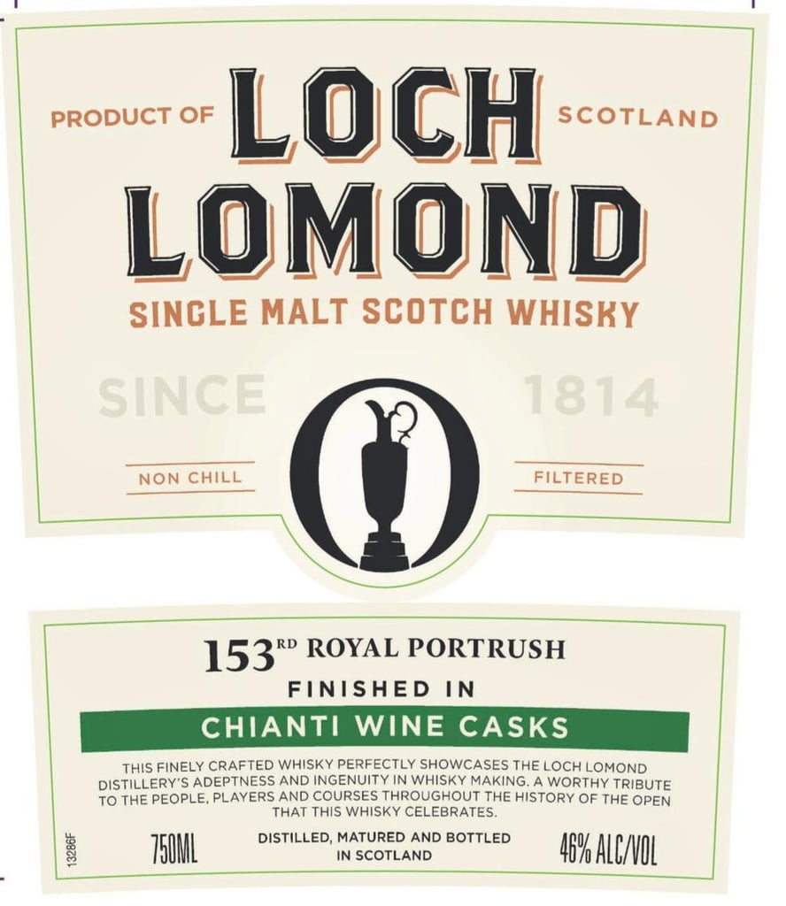Foley Family Wines Loch Lomond 153rd Royal Portrush Single Malt Scotch Whiskey Finished In Chianti Wine Casks