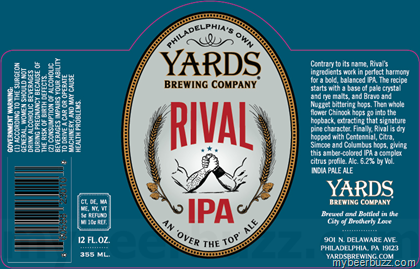 Yards Brewing – Rival IPA Hitting 12oz Bottles