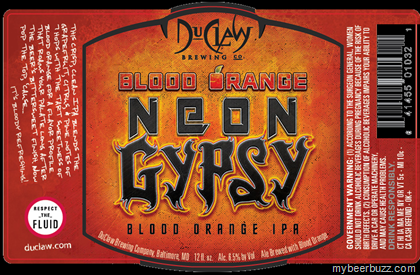 DuClaw – Blood Orange Neon Gypsy IPA 12oz Bottles