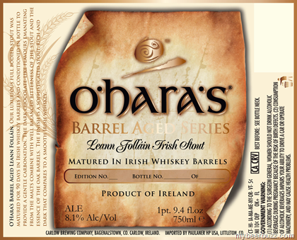 O’Hara’s Barrel Aged Series – Leann Follain Irish Stout