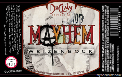 DuClaw – Mayhem Weizenbock Coming To Bottles