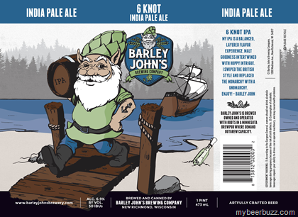Barley John’s 6 Knot IPA, Old 8 Porter, Wild Brunette & Little Barley 16oz Cans