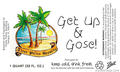 Three Palms Brewing – Get Up & Gose, Ride It Out, Hot Schtuff & Brew Baby 32oz Cans