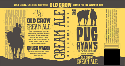 Pug Ryan’s Brewing – Old Crow Cream Ale Cans
