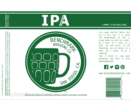 Benchmark Brewing – IPA, Brown Ale, Table Beer, Oatmeal Stout, Blonde Ale 16oz Cans