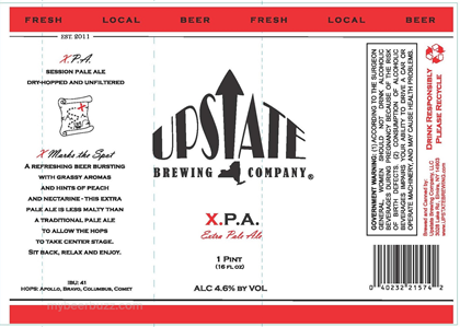 Upstate Brewing – X.P.A. 16oz Cans & Double 12oz cans.