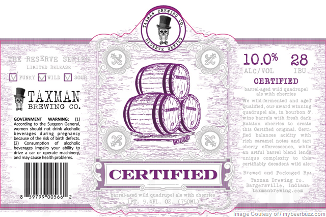 Taxman Brewing – Certified Barrel-Aged Wild Quadrupel w/Cherries