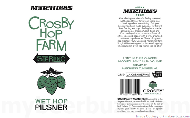 Matchless Beer – Crosby Hop Farm Sterling Wet Hop Pilsner