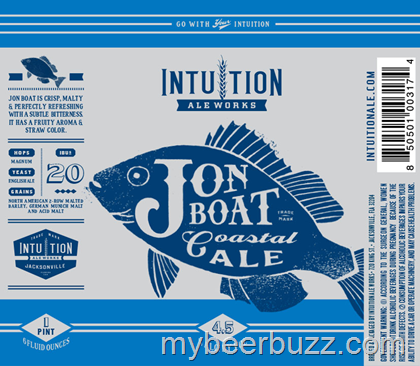 Intuition Ale Works – Jon Boat Coastal Ale 16oz Cans / 22oz Bottles