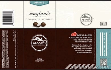 Airways Brewing To Release Maylani’s Coconut Stout Cans 10/10