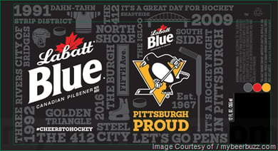 Labatt Blue & Blue Light Pittsburgh Proud , Flyers, Devils, Islanders, Columbus Proud, USA Hockey, Basketball & Hockey Packaging