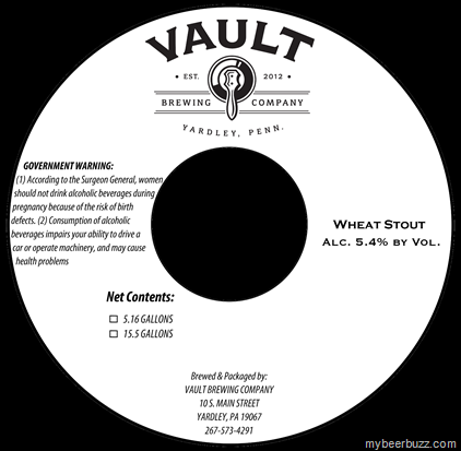 Vault Brewing – Wheat Stout, Oatmeal Stout,  Chinook IPA, Belgian Style Blonde, American Blonde Ale & Bavarian Style Hefeweizen