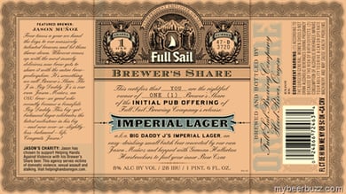 Full Sail Brewer’s Share Big Daddy J’s (Jason Munoz) Imperial lager