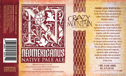 Crazy Mountain – Neomexicanus Native Pale Ale – New Hop Variety