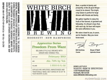 White Birch – Apprentice Series Freedom From Want