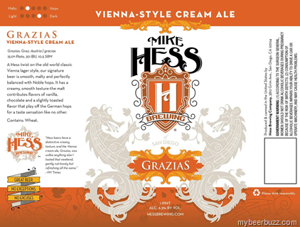 Hess Brewing – Grazias Vienna-Style Cream Ale 16oz Can
