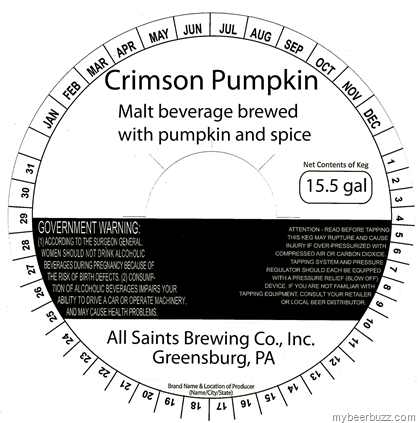 All Saints Brewing (Greensburg, PA) – Crimson Pumpkin