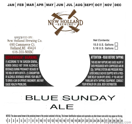 New Holland Brewing – Blue Sunday, Beerhive, Hopivore, Full Circle, Mad Hatter & Farmhouse Hatter Kegs