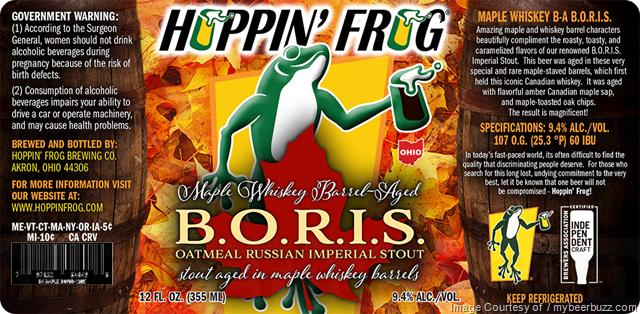 Hoppin’ Frog – Maple Whiskey Barrel-Aged B.O.R.I.S. & Gold Band Export
