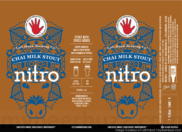 Left Hand Adding Chai Milk Stout Nitro Cans