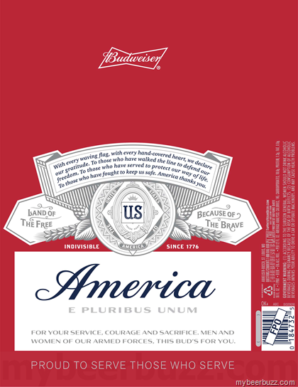 Budweiser America Veterans Day Aluminum Bottles