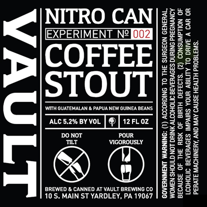 Vault Brewing – Nitro Can Experiment No 2 & 4 – Coffee Stout & Rye Pale
