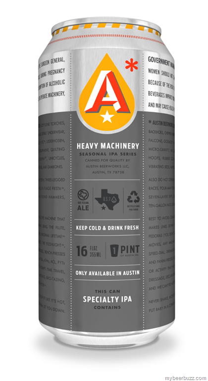 Austin Beerworks – Heavy Machinery Seasonal IPA Series 16oz Cans