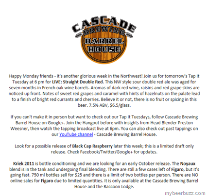 Cascade – LIVE: Straight Double Red & Black Cap Raspberry
