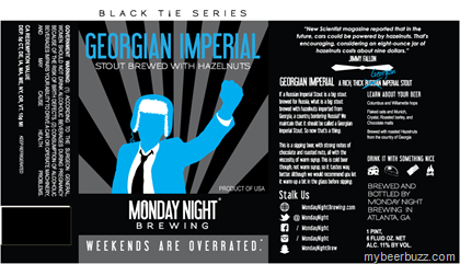 Monday Night Brewing Black Tie Series – Georgian Imperial Stout w/Hazelnuts