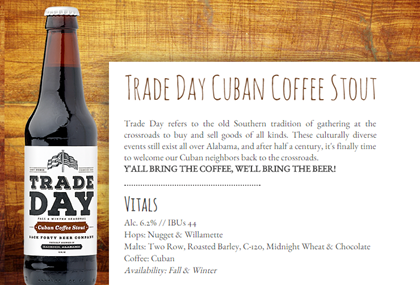 Back Forty Beer Releasing Trade Day Cuban Coffee Stout