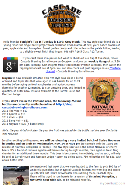 Cascade – Barrel House LIVE: Grey Monk & More