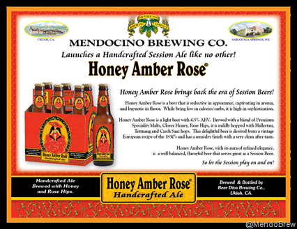 Mendocino Brewing Introduces Honey Amber Rose