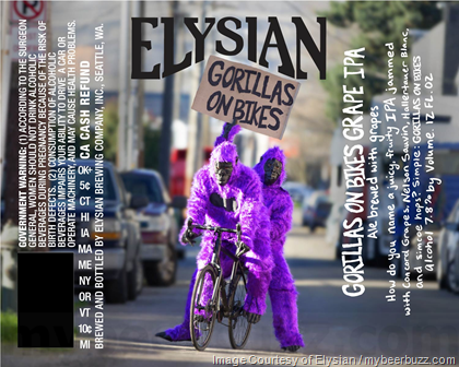Elysian Adding New Gorillas On Bikes Grape IPA