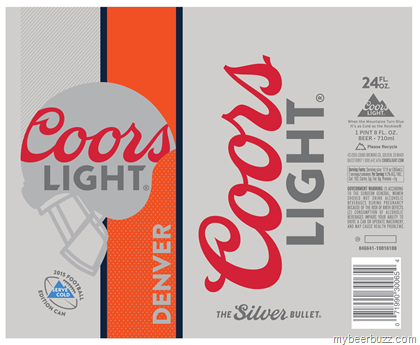 Coors Light 2015 Football Edition Cans – Denver, Buffalo, Houston, San Diego, New Orleans, New York & Pittsburgh 24oz