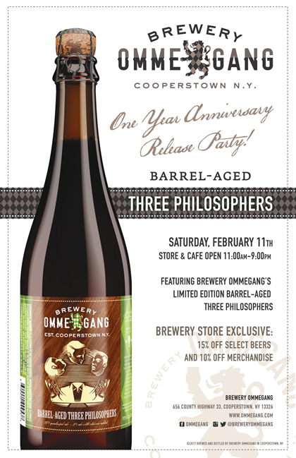 Ommegang Barrel-Aged Three Philosophers Coming 2/11 Brewery-Only