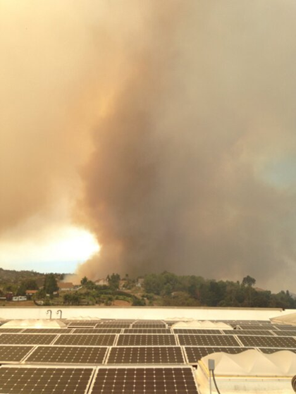 Stone Brewery Evacuated Due To Wild Fires In San Marcos, CA