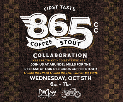 DuClaw – 865cc Coffee Stout Coming 10/5