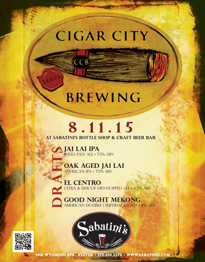 Sabatini’s Bottle Shop – Cigar City Event Coming 8/11
