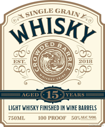 Crowded Barrel Single Grain 15-Year Light Whiskey Finished in Wine Barrels
